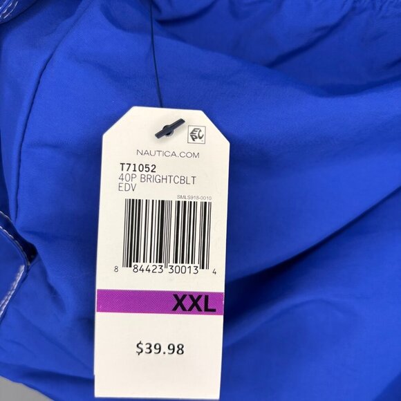 NAUTICA NEW Quick Dry Swim Trunk Mens XXL Bright Cobalt Lined Pockets Drawstring - Picture 6 of 7